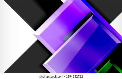 Bright colorful square shape blocks geometrical background, vector modern template