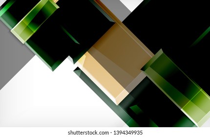 Bright colorful square shape blocks geometrical background, vector modern template