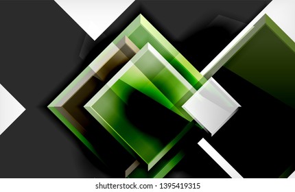 Bright colorful square shape blocks geometrical background, vector modern template