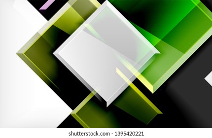 Bright colorful square shape blocks geometrical background, vector modern template