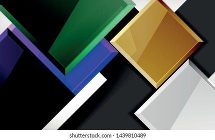 Bright colorful square shape blocks geometrical background, vector modern template