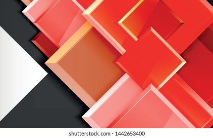 Bright colorful square shape blocks geometrical background, vector modern template
