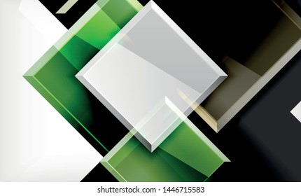 Bright colorful square shape blocks geometrical background, vector modern template