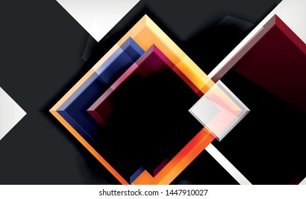Bright colorful square shape blocks geometrical background, vector modern template