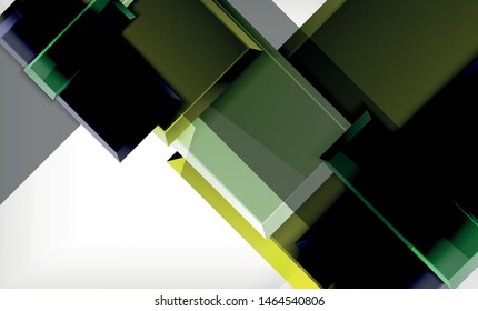 Bright colorful square shape blocks geometrical background, vector modern template