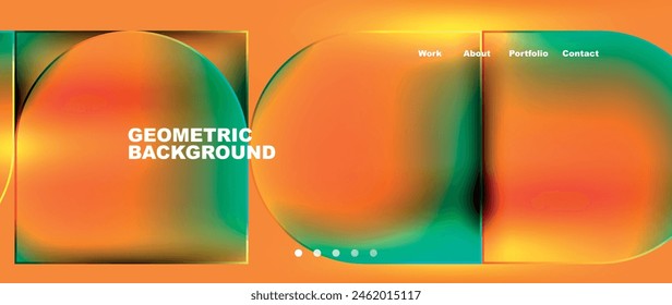 Cuadrados coloridos brillantes con Elementos redondos de fondo geométrico mínimo. Ilustración vectorial Para Fondo de pantalla, Anuncio, Fondo, Tarjeta, Ilustración de libro, página de destino