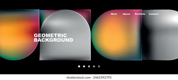 Bright colorful squares with round elements minimal geometric background. Vector Illustration For Wallpaper, Banner, Background, Card, Book Illustration, landing page