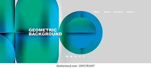 Bright colorful squares with round elements minimal geometric background. Vector Illustration For Wallpaper, Banner, Background, Card, Book Illustration, landing page