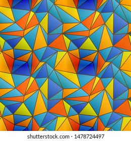Bright colorful stained glass window seamless pattern