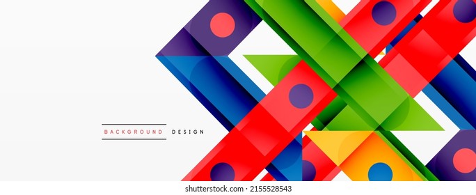 Bright colorful straight lines geometric abstract background. Trendy overlapping lines composition for wallpaper, banner, background or landing