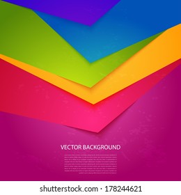 Bright, colorful stripe. Vector background with realistic shadows