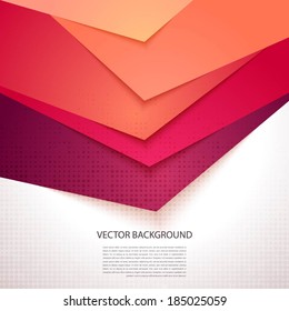 Bright, colorful stripe. Vector background with realistic shadows