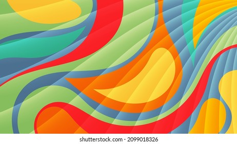 Bright colorful striped background. A beautiful panel for interior decoration, corporate designs, blogs, postcards, posters and your other projects. Vector. 