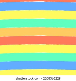 Bright colorful striped background vector illustration. Alternating colored horizontal stripes. Rainbow template