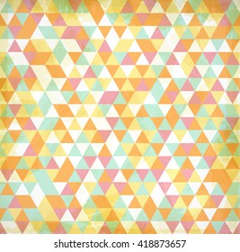 Bright colorful summer abstract background made of triangle elements with spots.