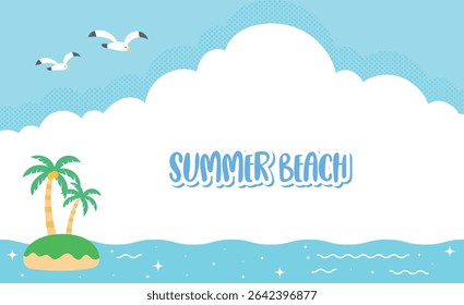 A bright and colorful summer beach scene vector illustration.  summer background