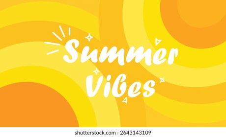 Brilhante e colorido verão vibes texto sobreposição amarelo e laranja abstrato fundo