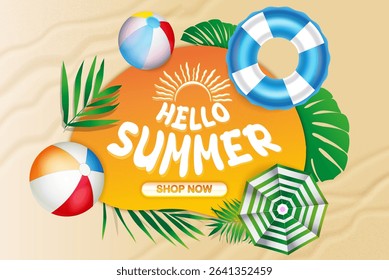Bright and colorful summer-themed sale advertisement