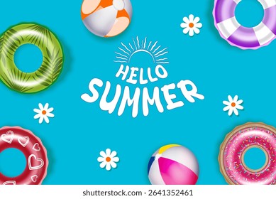 Bright and colorful summer-themed sale advertisement