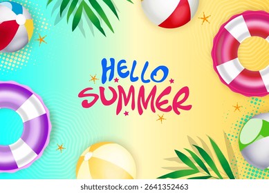 Bright and colorful summer-themed sale advertisement