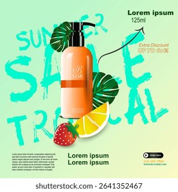 Bright and colorful summer-themed sale advertisement