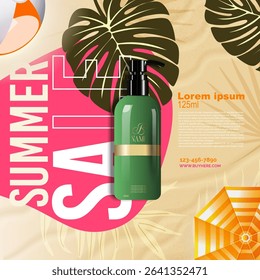 Bright and colorful summer-themed sale advertisement