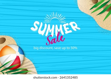 Bright and colorful summer-themed sale advertisement