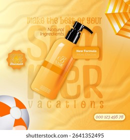 Bright and colorful summer-themed sale advertisement