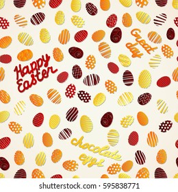 Bright colorful textured easter eggs seamless pattern flat vector illustration