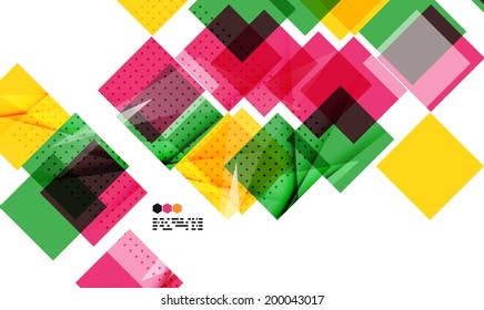 Bright colorful textured geometric shapes isolated on white - modern design template