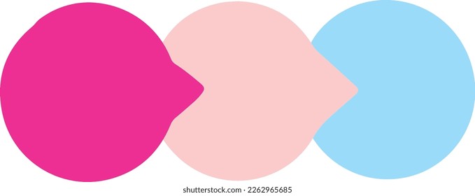 Bright and colorful three point flow chart illustration