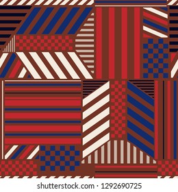 Bright Colorful trendy geometric pattern with bright bold stripe blocks mix with checkered  modern style elements design for fashion advertising, web, fabric wallpaper and all prints on white