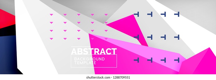 Composición 3d de poli triangular brillante, fondo geométrico abstracto vectorial, diseño mínimo, póster futurista poligonal