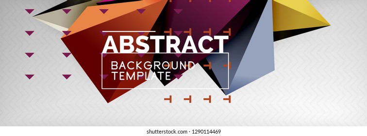 Composición 3d de poli triangular brillante, fondo geométrico abstracto vectorial, diseño mínimo, póster futurista poligonal