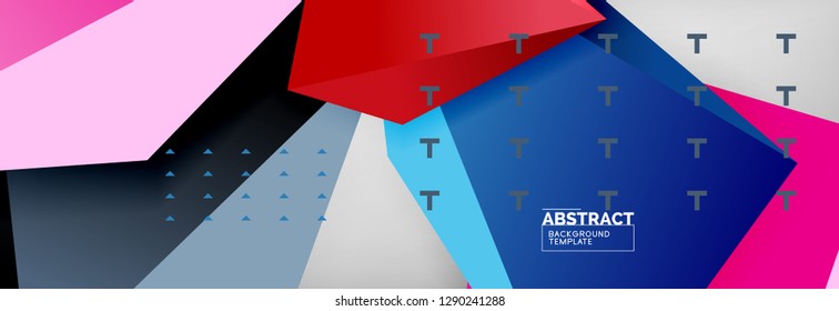Composición 3d de poli triangular brillante, fondo geométrico abstracto vectorial, diseño mínimo, póster futurista poligonal
