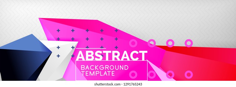 Bright colorful triangular poly 3d composition, vector abstract geometric background, minimal design, polygonal futuristic poster