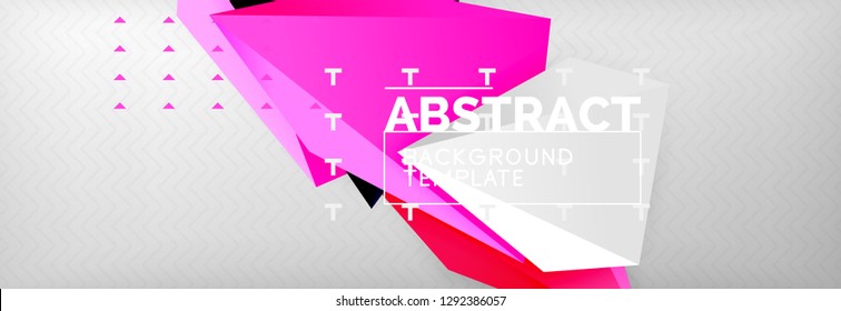 Bright colorful triangular poly 3d composition, vector abstract geometric background, minimal design, polygonal futuristic poster