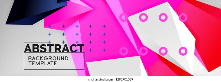 Hellbunt bunter Dreieckspolympietrie, 3D-Komposition, abstrakter, geometrischer Hintergrund, minimales Design, polygonales futuristisches Poster