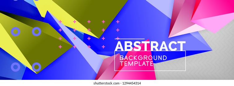 Composición 3d de poli triangular brillante, fondo geométrico abstracto vectorial, diseño mínimo, póster futurista poligonal