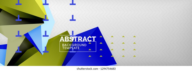 Composición 3d de poli triangular brillante, fondo geométrico abstracto vectorial, diseño mínimo, póster futurista poligonal