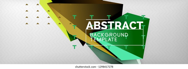 Hellbunt bunter Dreieckspolympietrie, 3D-Komposition, abstrakter, geometrischer Hintergrund, minimales Design, polygonales futuristisches Poster