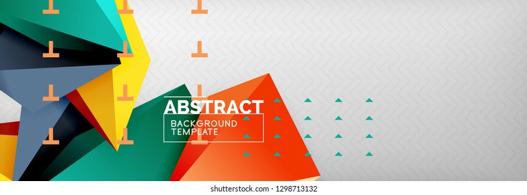 Composición 3d de poli triangular brillante, fondo geométrico abstracto vectorial, diseño mínimo, póster futurista poligonal
