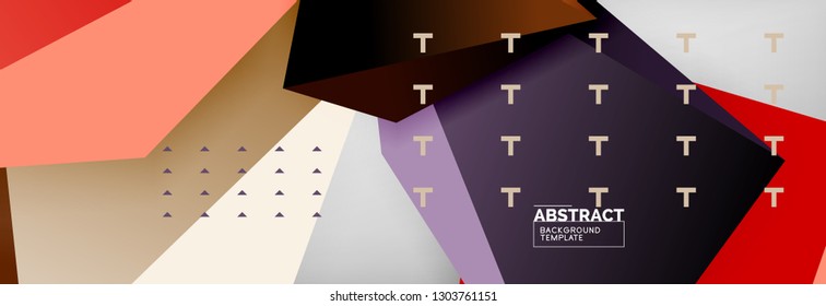 Bright colorful triangular poly 3d composition, vector abstract geometric background, minimal design, polygonal futuristic poster