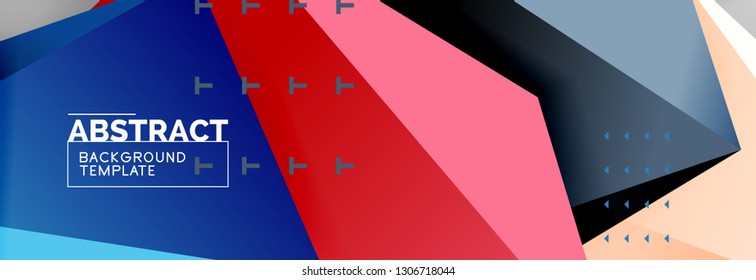 Bright colorful triangular poly 3d composition, vector abstract geometric background, minimal design, polygonal futuristic poster