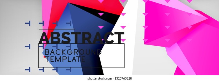 Composición 3d de poli triangular brillante, fondo geométrico abstracto vectorial, diseño mínimo, póster futurista poligonal