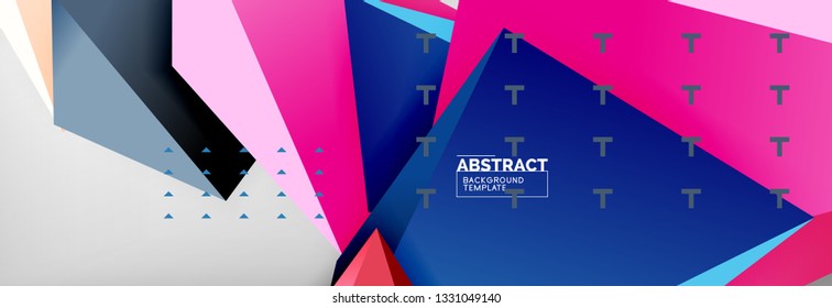 Composición 3d de poli triangular brillante, fondo geométrico abstracto vectorial, diseño mínimo, póster futurista poligonal