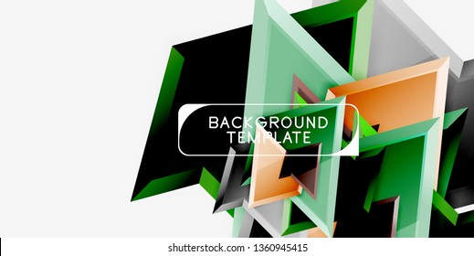 Composición 3d de poli triangular brillante, fondo geométrico abstracto vectorial, diseño mínimo, póster futurista poligonal