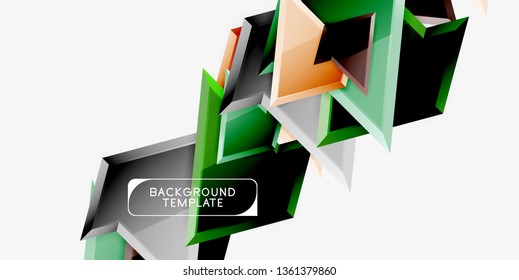 Composición 3d de poli triangular brillante, fondo geométrico abstracto vectorial, diseño mínimo, póster futurista poligonal