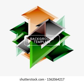 Composición 3d de poli triangular brillante, fondo geométrico abstracto vectorial, diseño mínimo, póster futurista poligonal