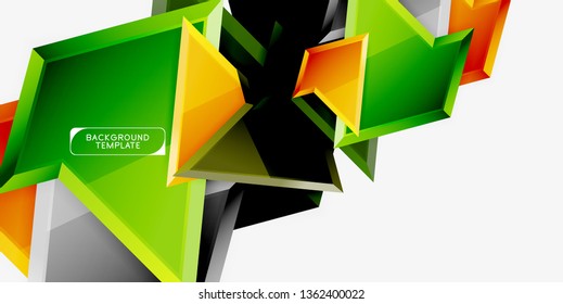 Composición 3d de poli triangular brillante, fondo geométrico abstracto vectorial, diseño mínimo, póster futurista poligonal